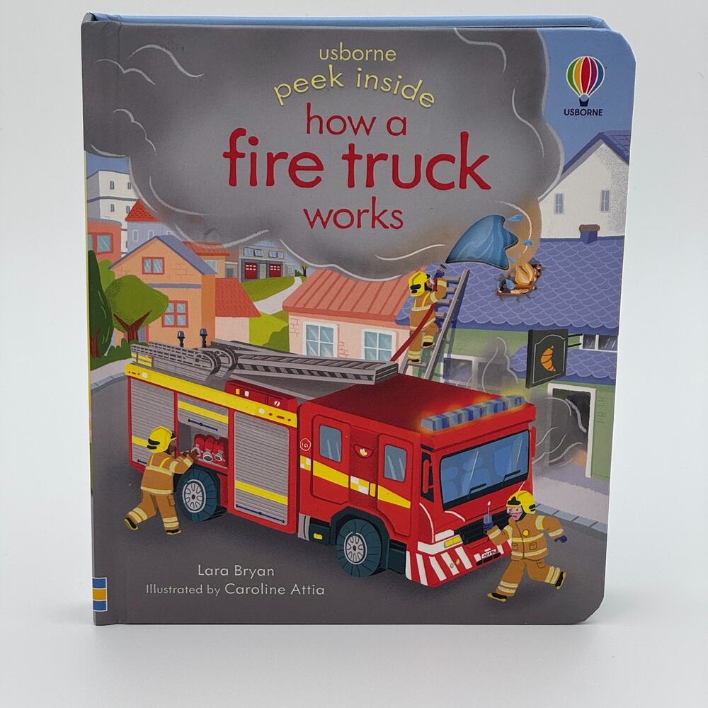 Peek Inside‎ How a Fire Truck Works - by Lara Bryan (Board Book) NEW